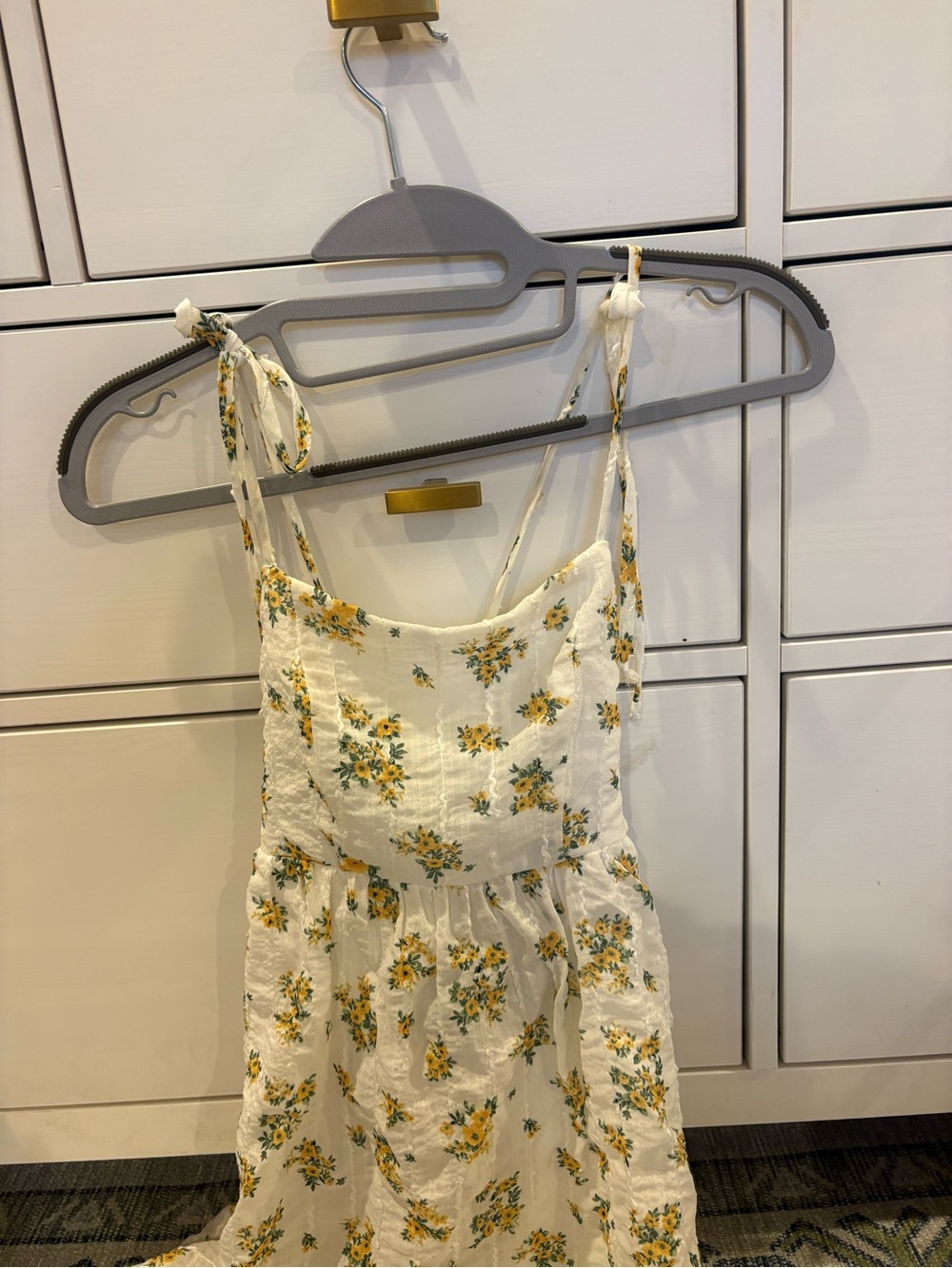 Altar'd State White Sundress with Yellow Floral Print